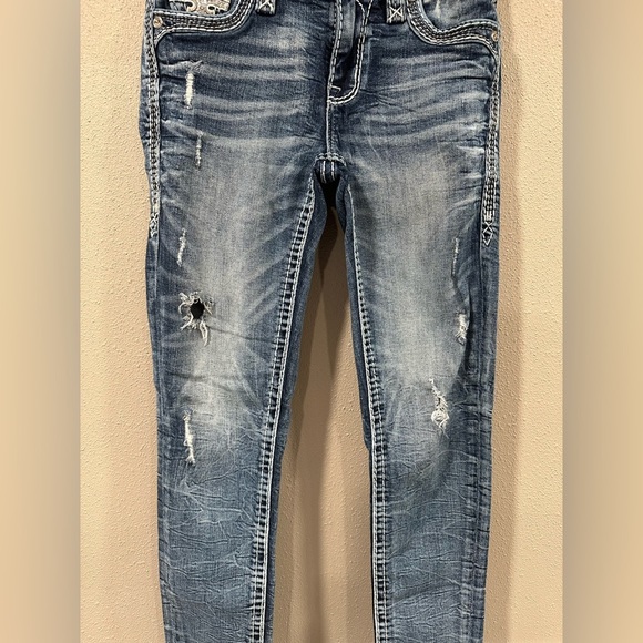 Rock Revival Beet Red Mid-Rise Skinny Stretch Jean - Picture 4 of 16